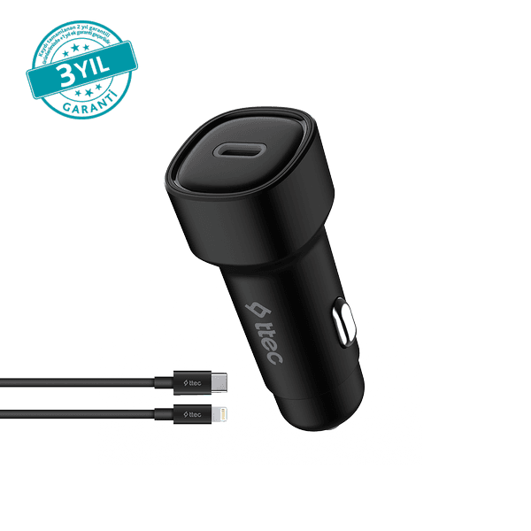 ttec SmartCharger PD 30W Araç Hızlı Şarj Aleti USB-C - Lightning Kablo