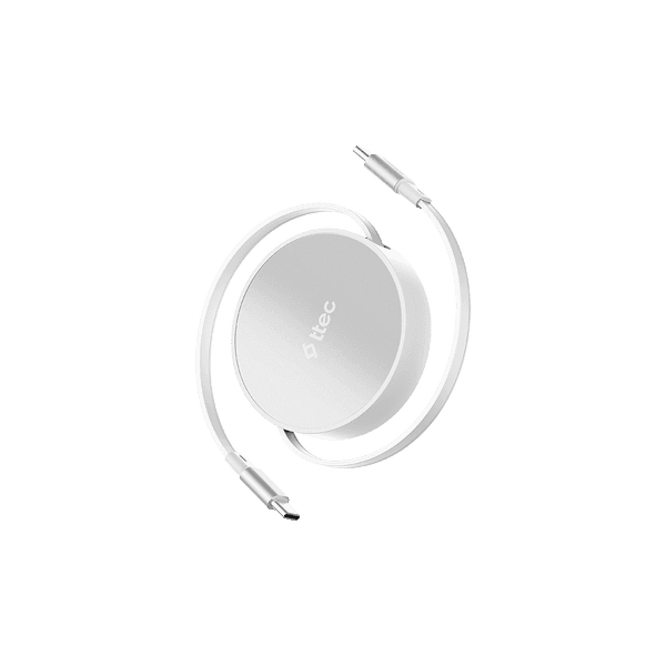 ttec USB-C - USB-C Mini Makaralı 100W PD/QC 120cm Hızlı Şarj Kablosu