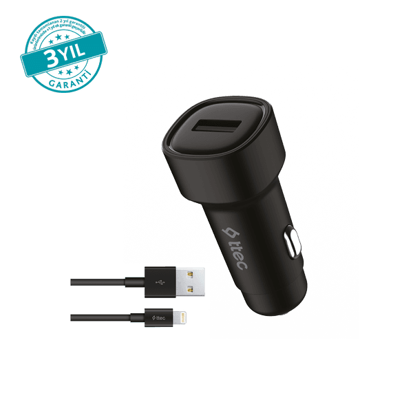 ttec SmartCharger 2.4A  Araç Şarj Aleti + Lightning Kablo