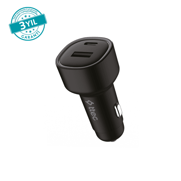 ttec SmartCharger Duo PD 83W Araç Hızlı Şarj Aleti USB-C+USB-A